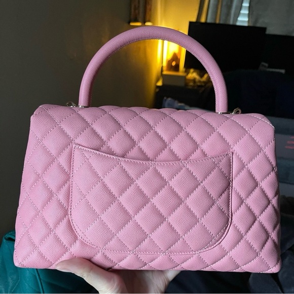 (SOLD) CHANEL COCO TOP HANDLE ROSE GHW - Picture 2 of 8